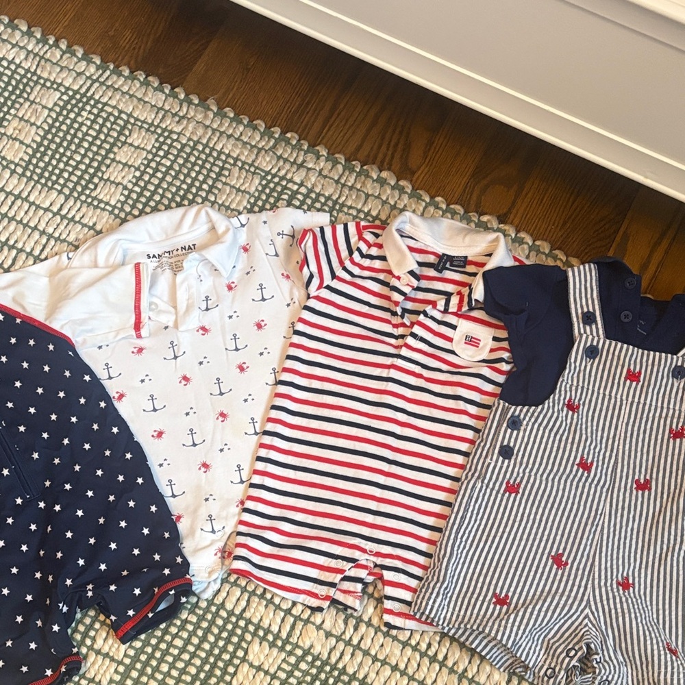Nautical Baby Romper Set